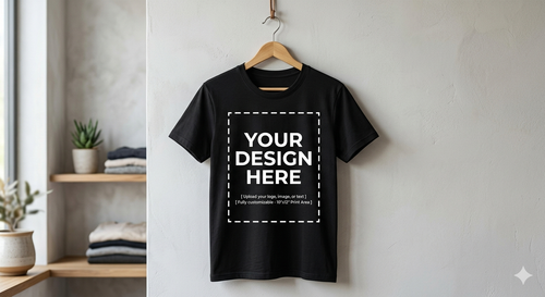CUSTOMISED TSHIRT BLACK - COTTON